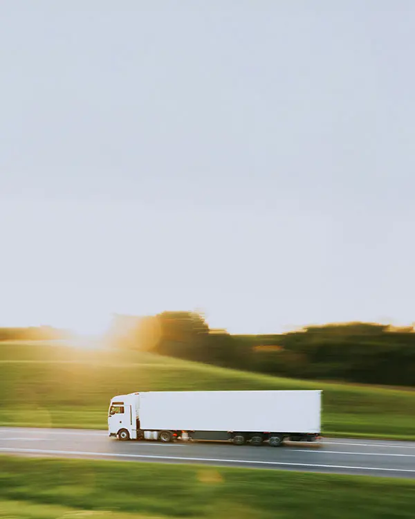 large white truck on the road